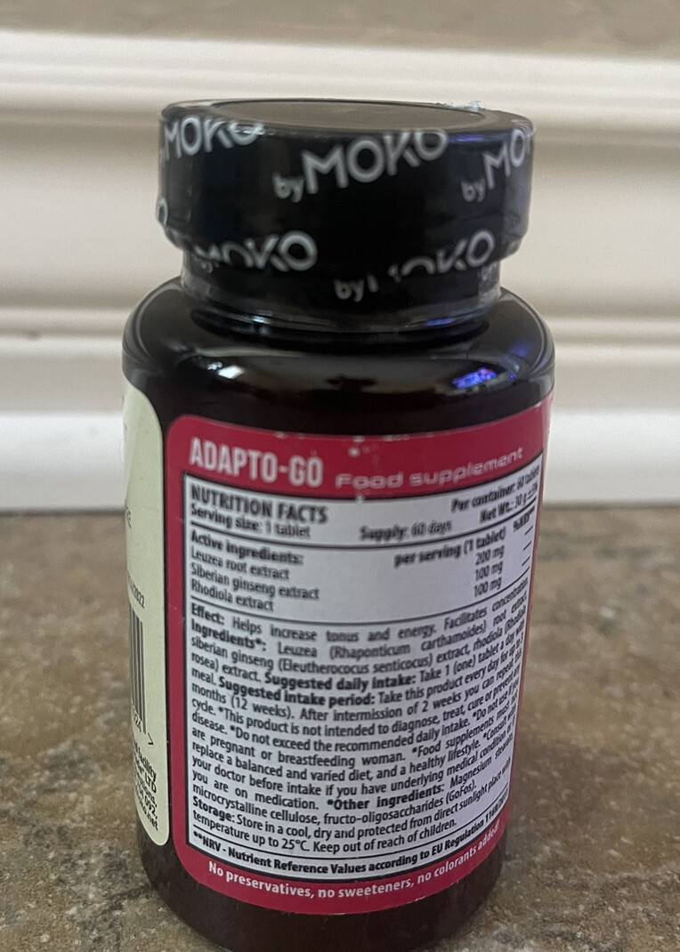 AdaptoGO Leuzea Ginseng Rhodiola Tonus Booster Energy Herbal supplement