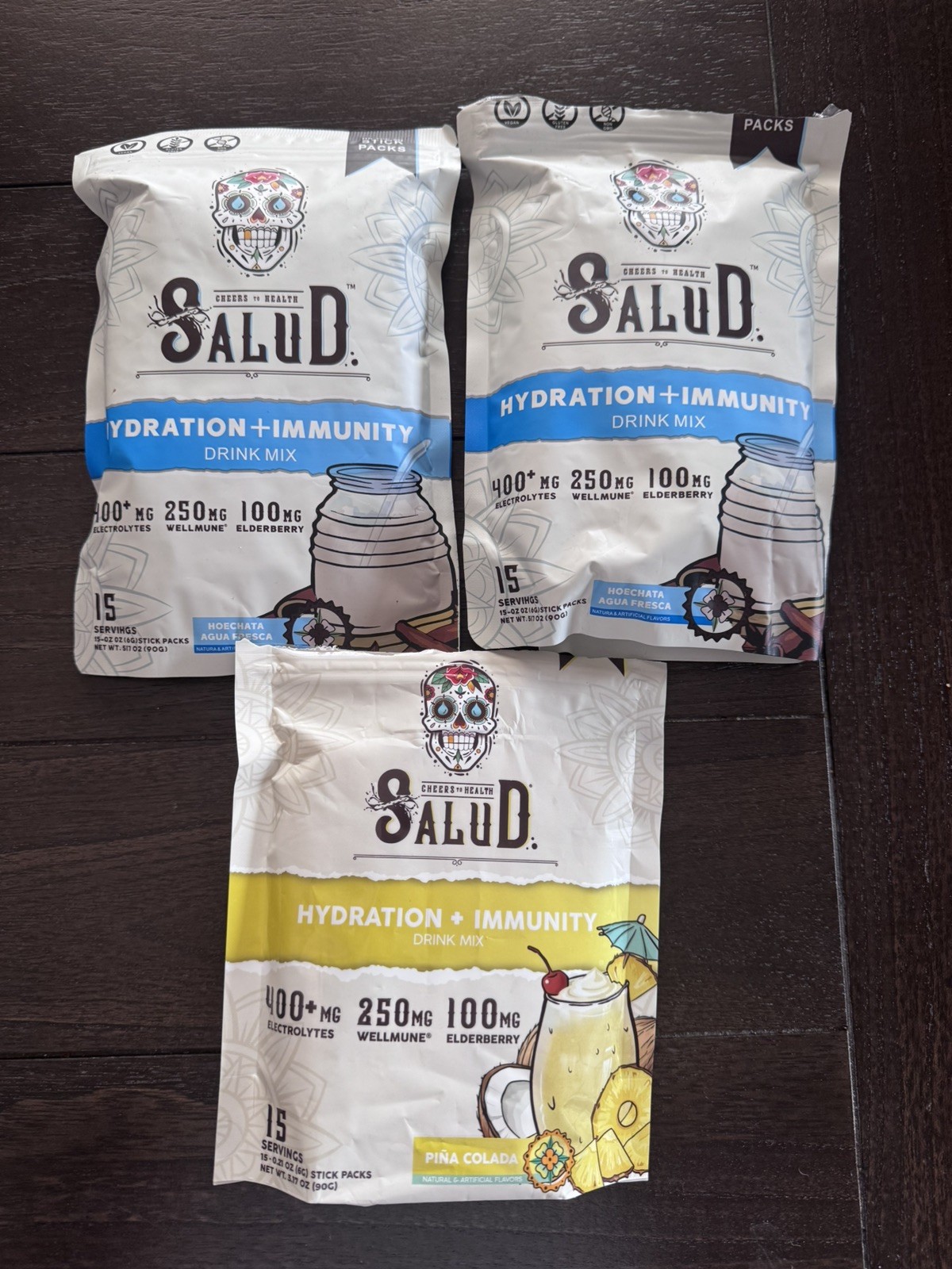Salud Hydration + Immunity Electrolyte Powder Horchata & Pina Colada BUNDLE Read