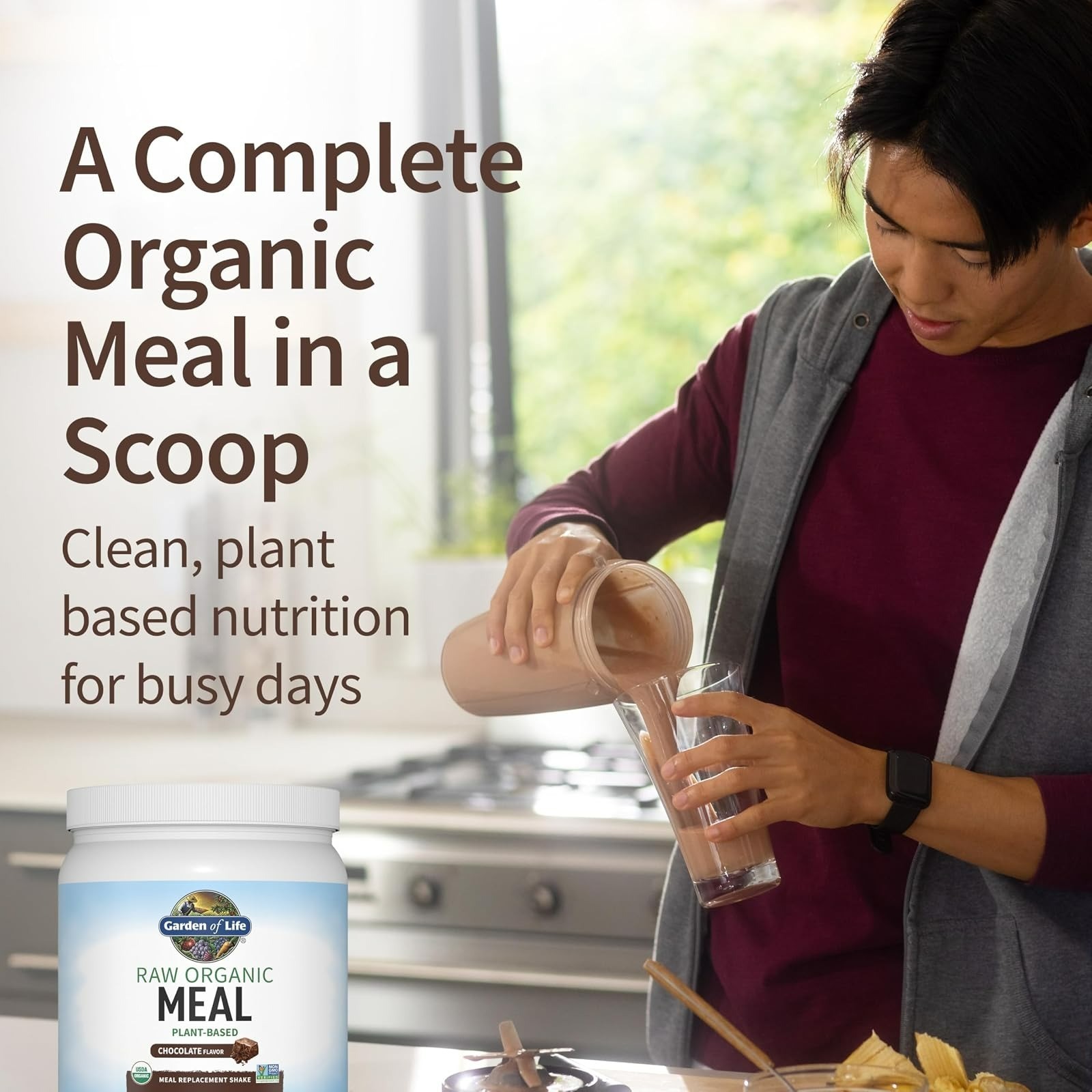 Garden of Life Raw Organic Meal Protein Powder, Chocolate, 14 Servings