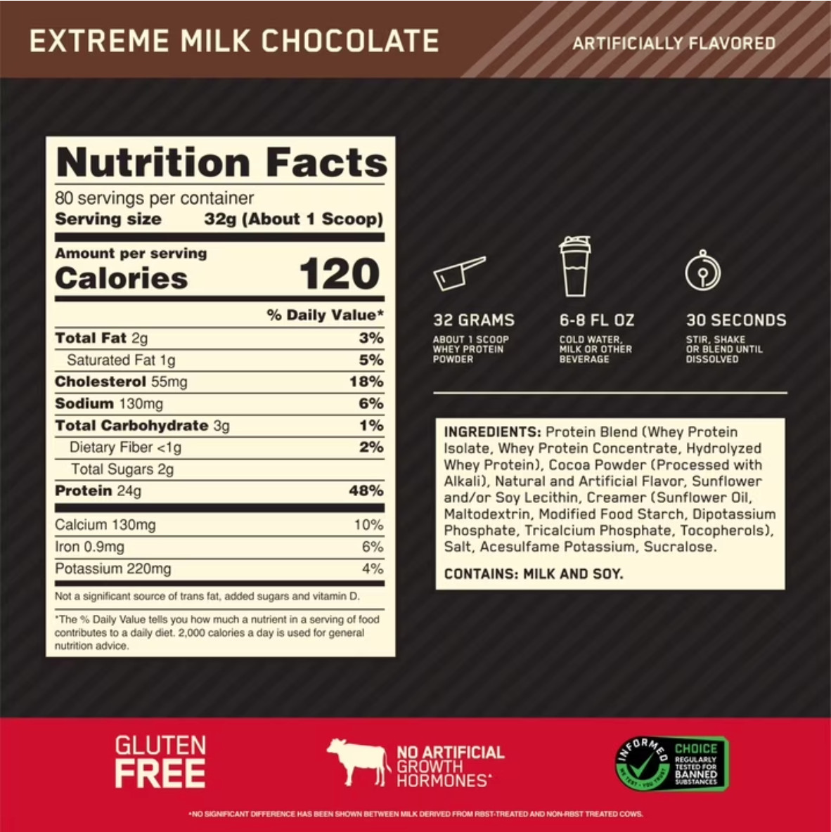 Optimum Nutrition Gold Standard 100% Whey Protein, 80 Servings (Pack of ONE) US