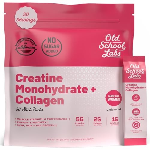 Creatine Monohydrate Powder 5000mg Collagen BCAA Women Strength Recovery