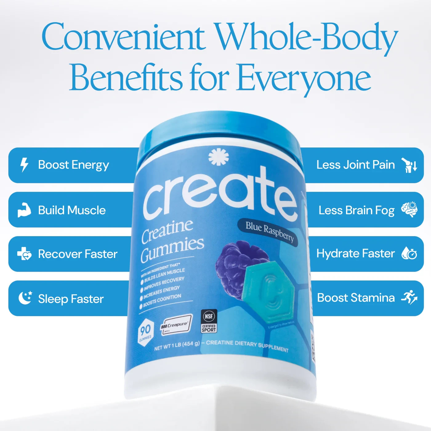 Create Creatine Monohydrate Gummies – Blue Raspberry