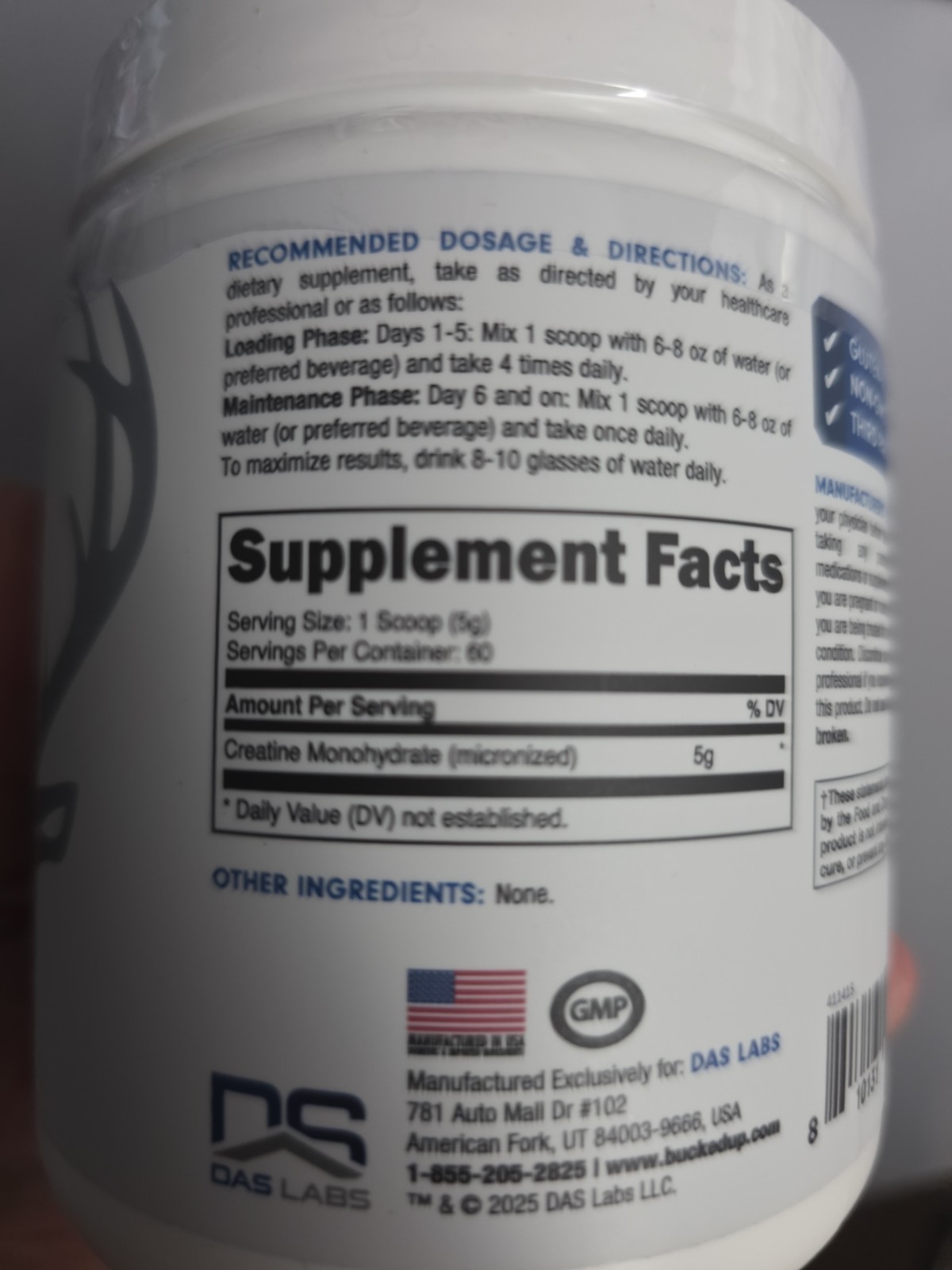 300g Creatine Monohydrate Powder with 60 Servings, Easy to Mix and Gluten Free