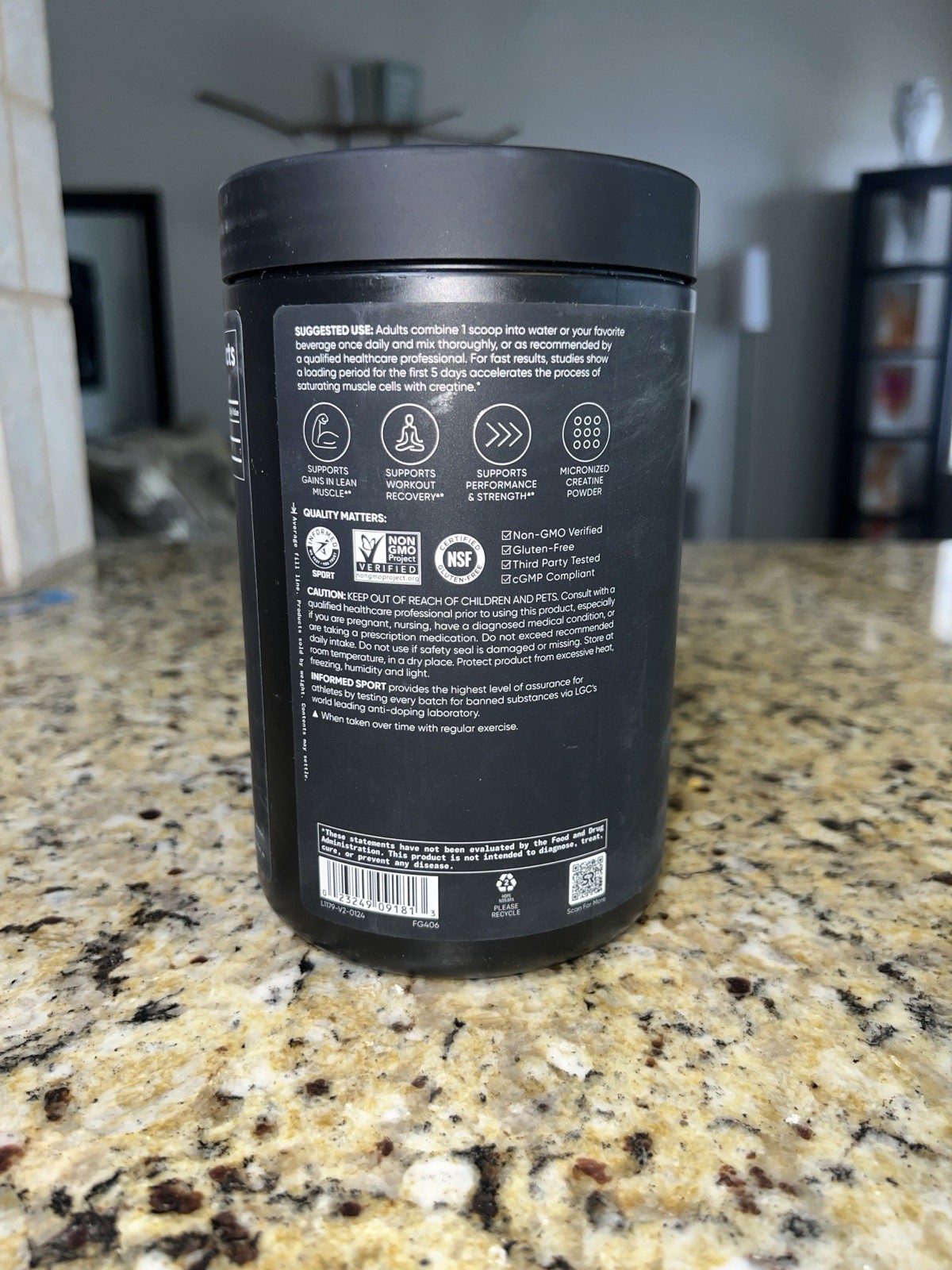 Sports Research Creatine Monohydrate Powder – Unflavored – 17.64oz