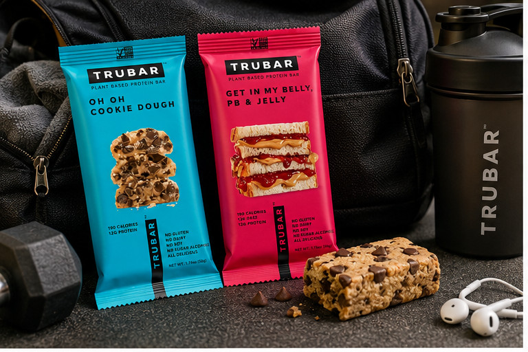 TRUBAR Plant Based Protein Bar Variety Pack Cookie Dough PB & Jelly 16 Bars