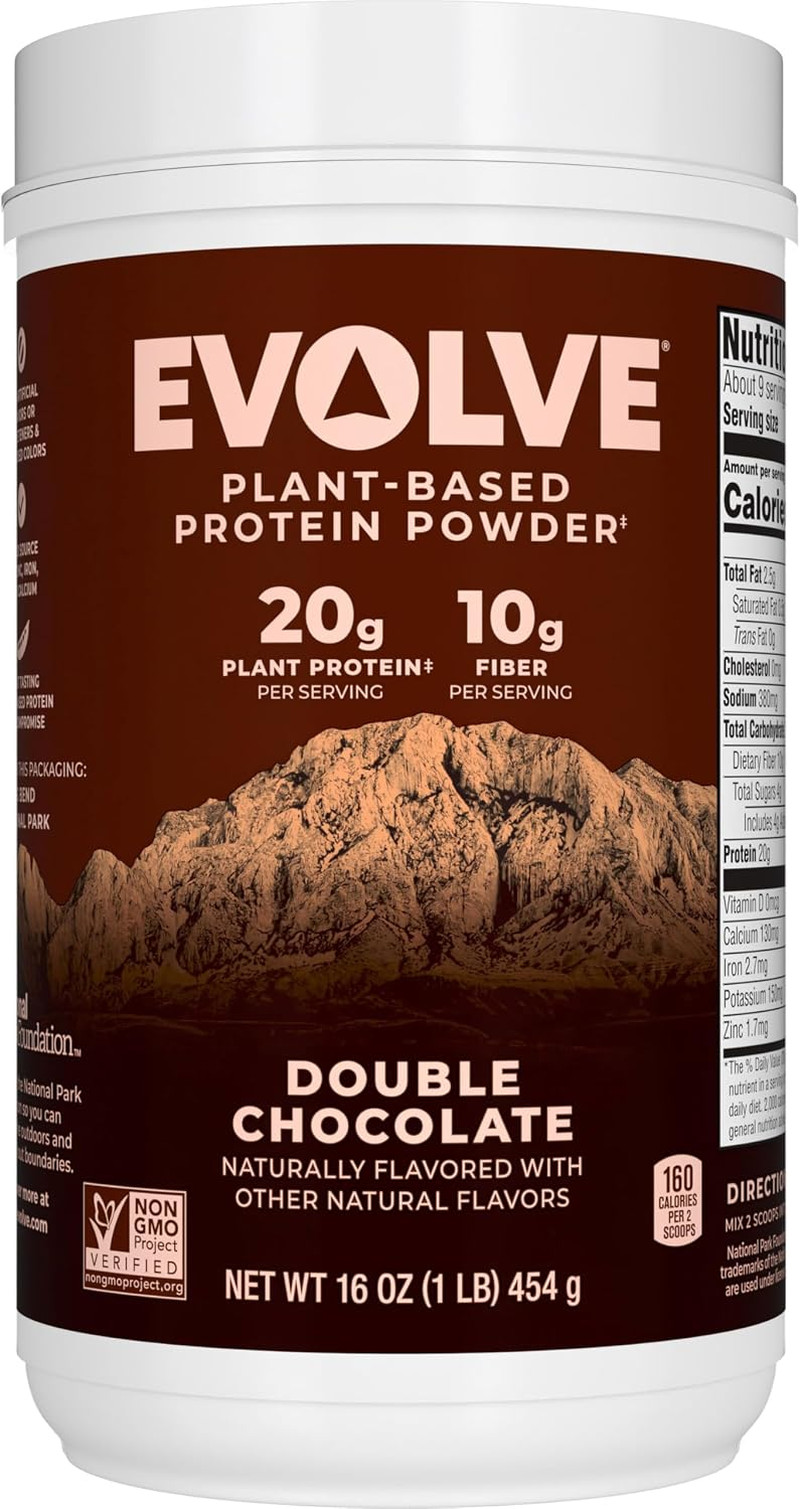 Protein Powder, Classic Chocolate, 20G Protein,10G Fiber, 1 Lb