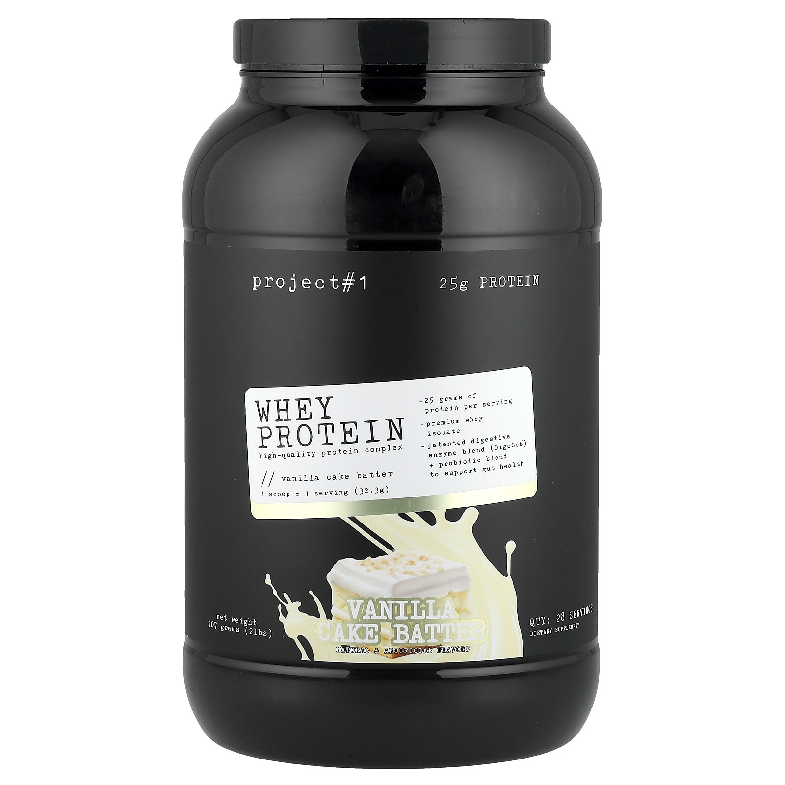 Whey Protein, High-Quality Protein Complex, Vanilla Cake Batter, 2 lbs (907 g)