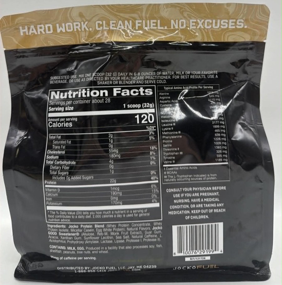 Jocko Protein Powder ~ Coffee & Donuts FLVR ~ 32 OZ ~ EXP 3/27 ~ Sealed