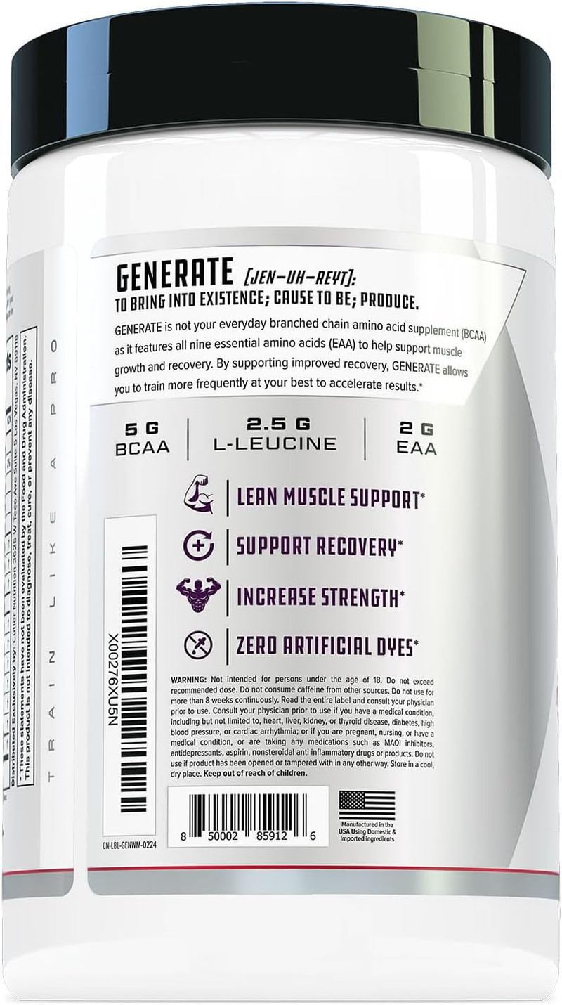 Generate EAA and BCAA Powder: Best Post Workout Recovery Drink and Branched Chai