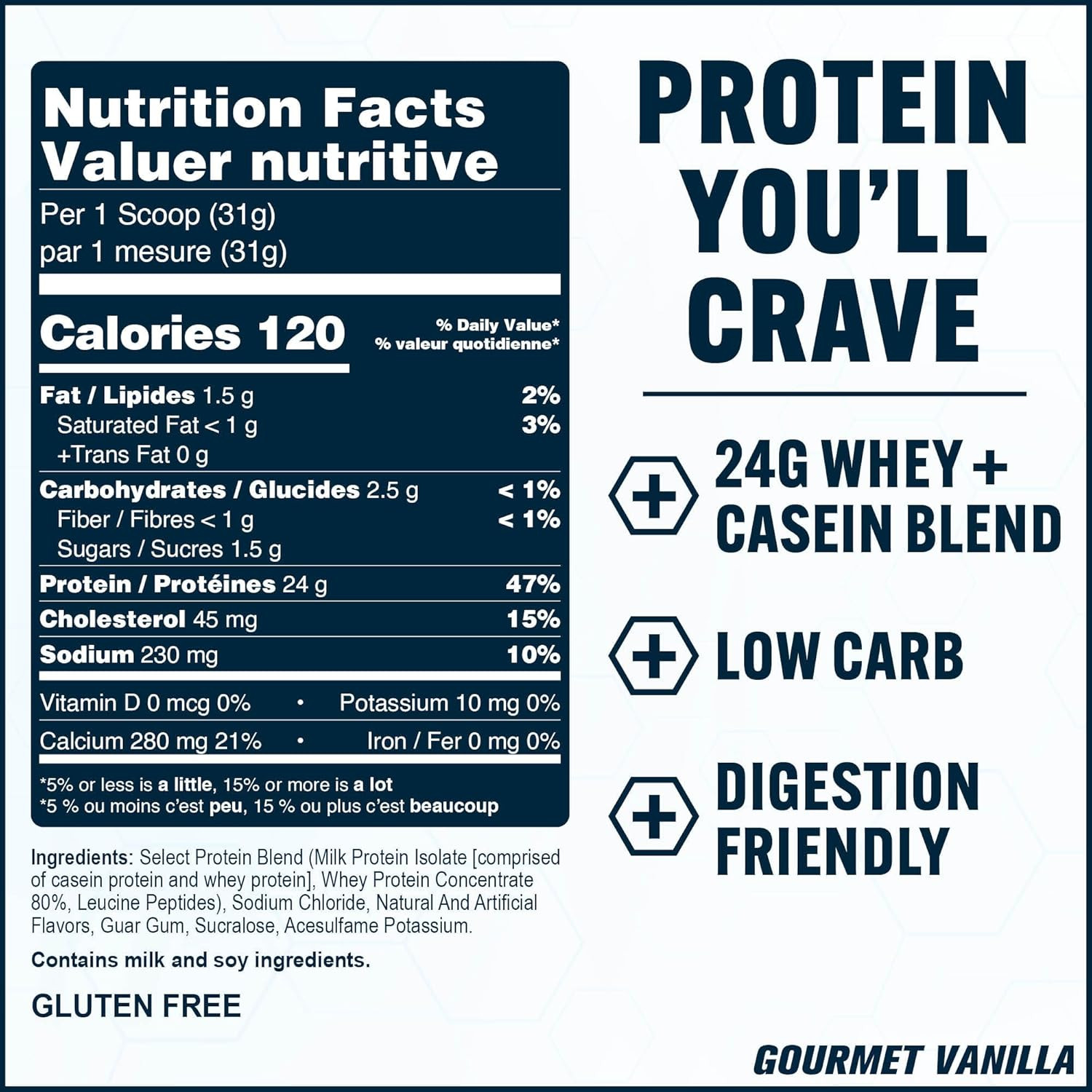 Select Protein Powder, Whey and Casein Blend, Lean Protein Powder for Women and