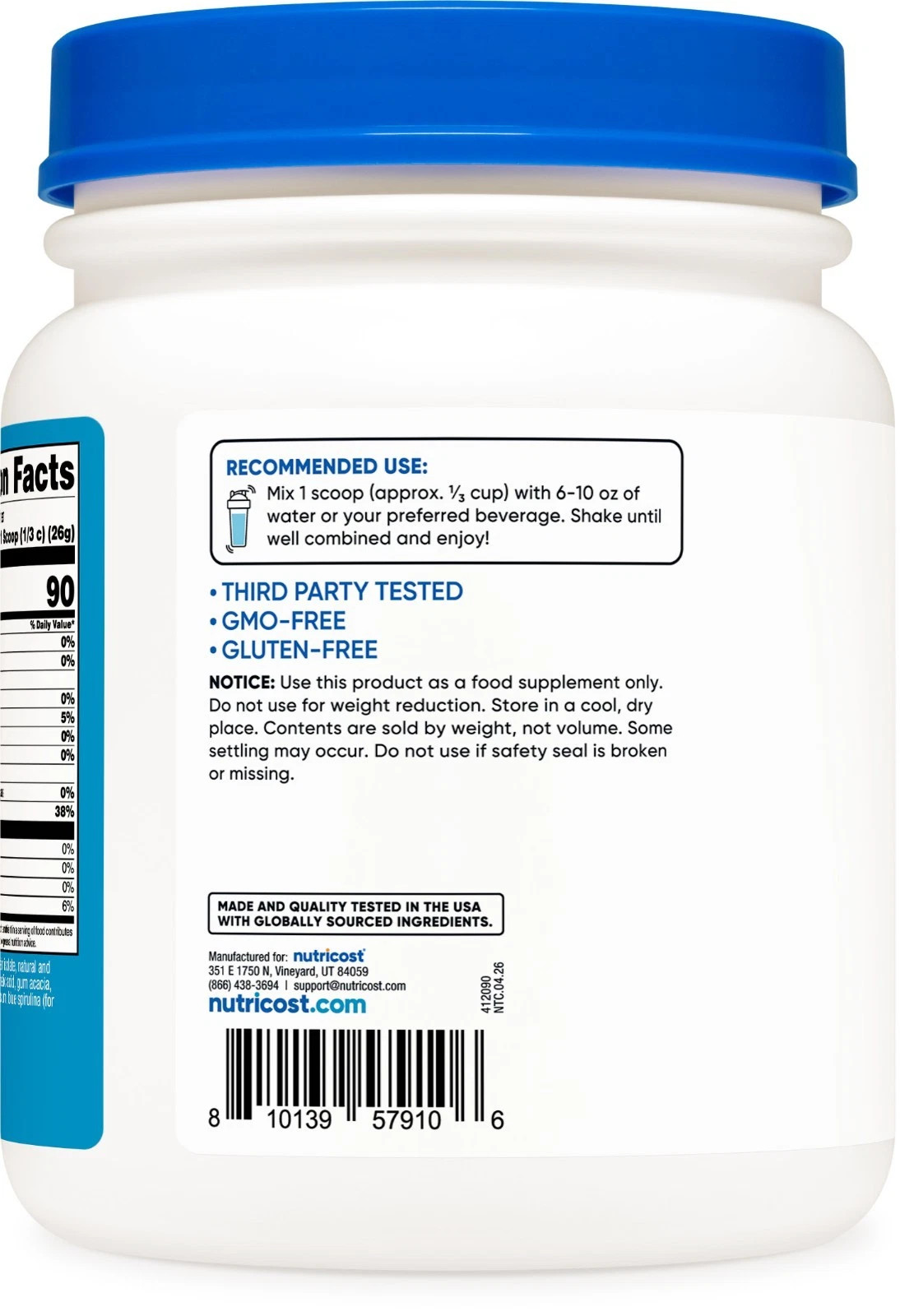 Clear Whey Protein Isolate Powder (Blue Razz Pop) 1 LB – 20G Protein per Serving