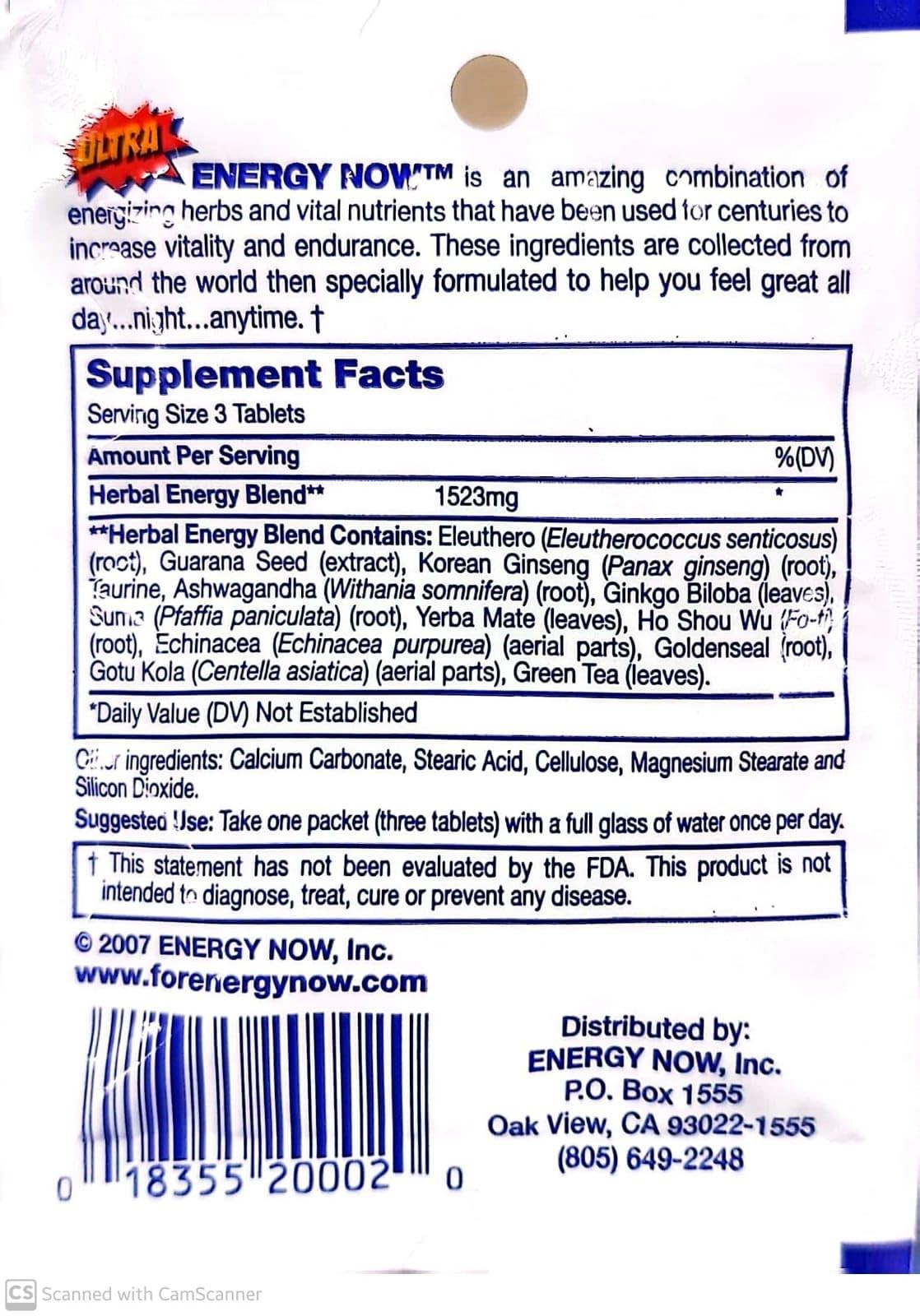 Ultra Energy Now 3 Tabs Packages Pack of 24