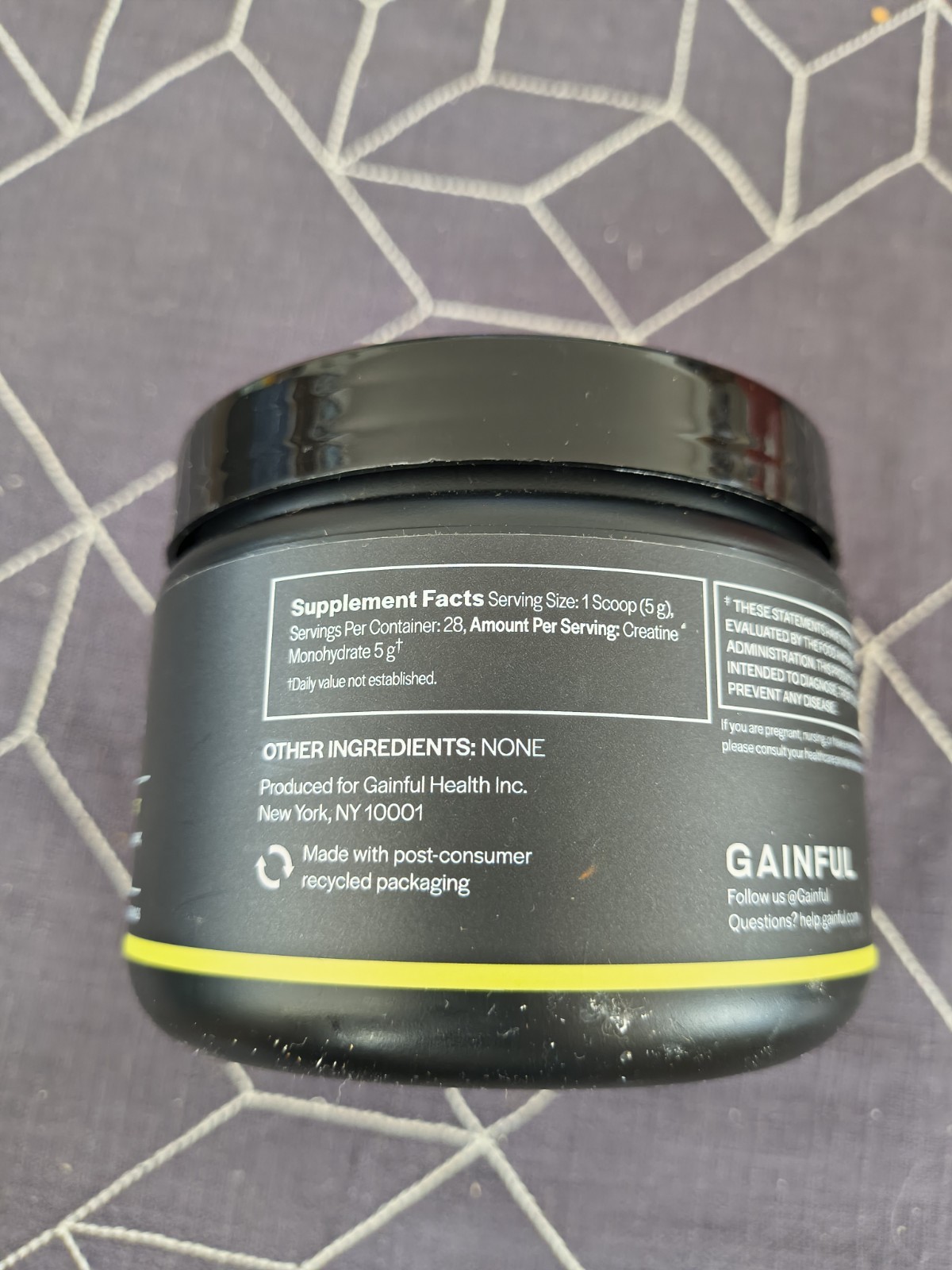 Gainful Creatine Monohydrate Powder 4.9 oz Unflavored Bb 8/28/26