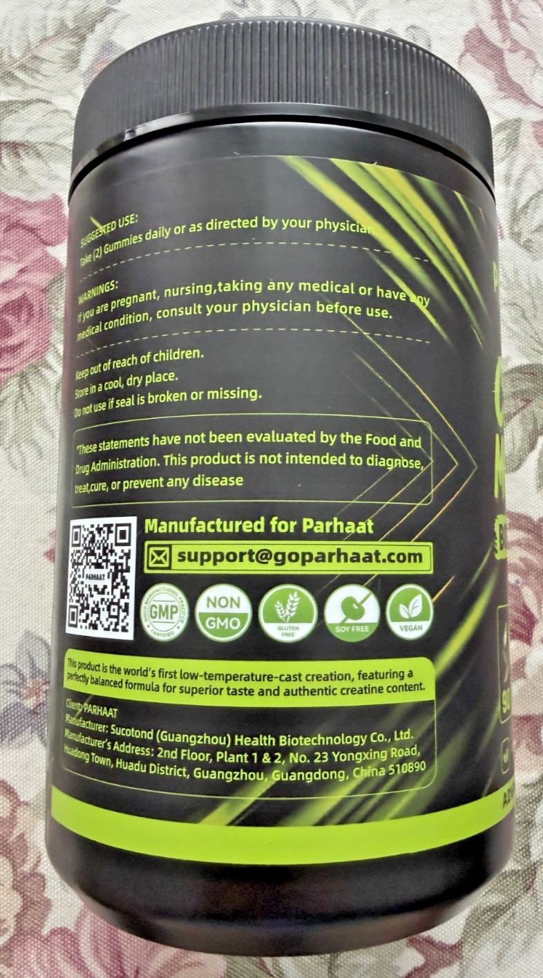 Parhaat NSF Certified Creatine Gummy – Creatine Monohydrate Gummies 5g