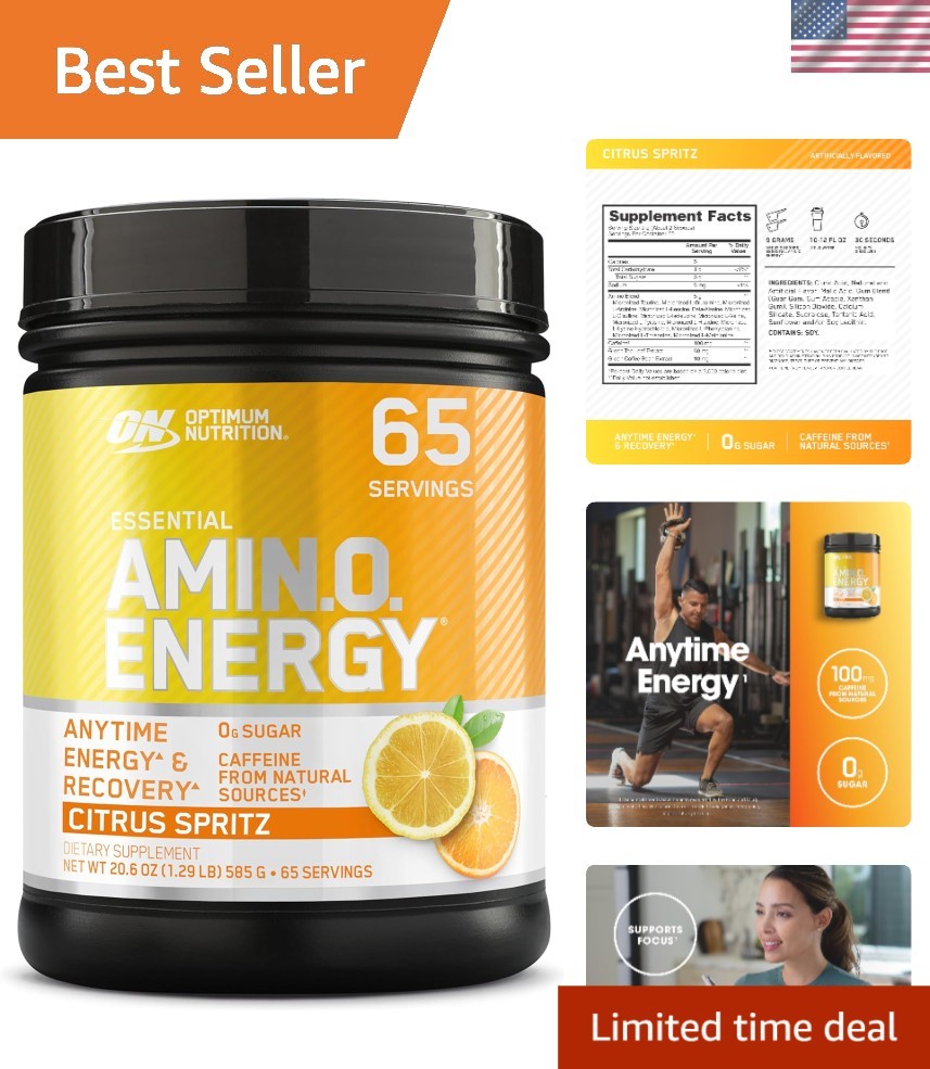Essential Amino Energy Powder – Citrus Spritz, Energy & Focus Formula