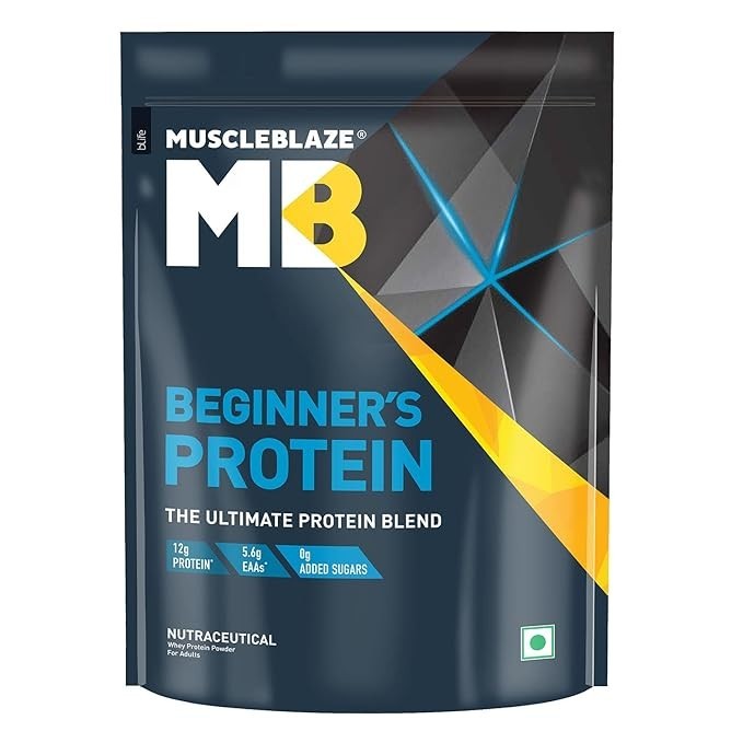 MuscleBlaze Beginner’s Whey Protein Powder, Chocolate (500g / 1.1lbs) | 12g Prot