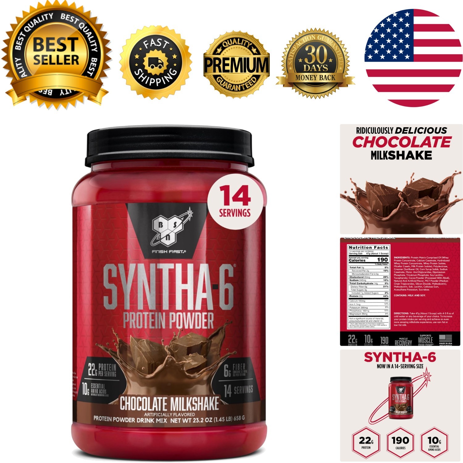 SYNTHA-6 Protein Powder – 22g Protein, 6g Fiber, Anytime Muscle Recovery