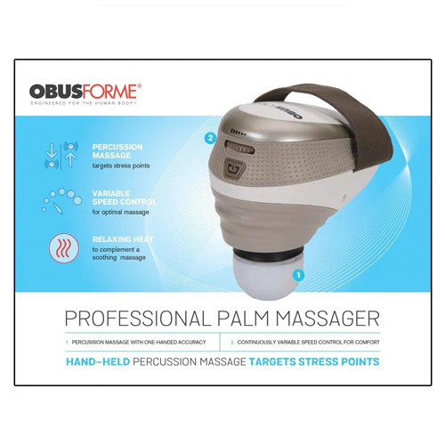 ObusForme Professional Palm Massager with Heat – Variable Speed Percussion