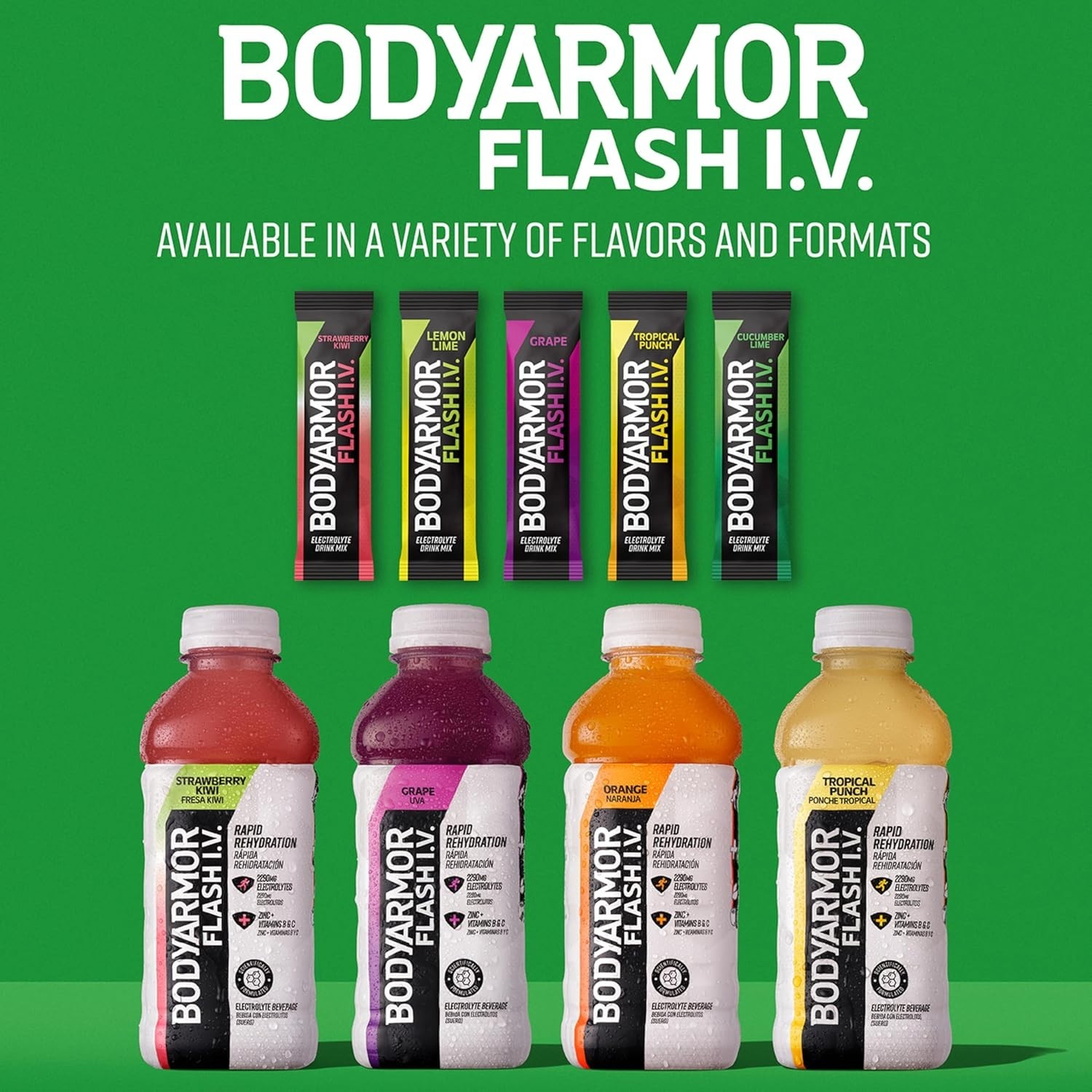 BODYARMOR Flash IV Electrolyte Packets, 0.25 Ounce (Pack of 15), Red