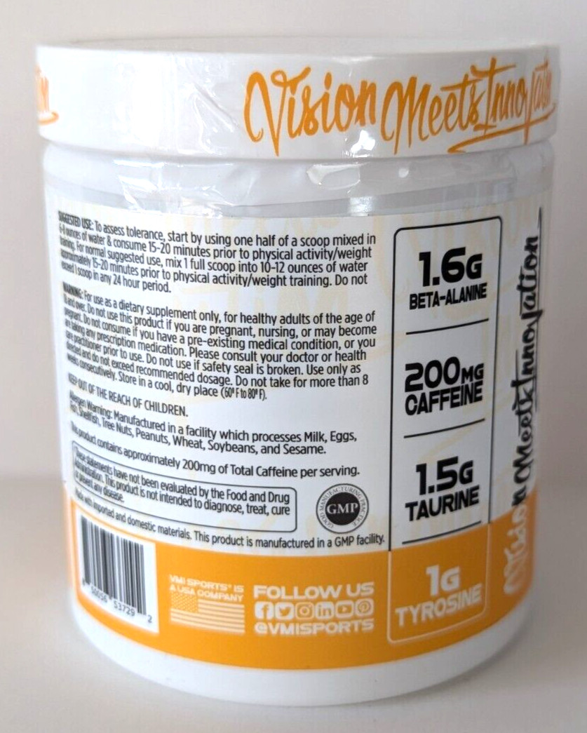 VMI Sports KXR Sport Pre-Workout, 30 Servings, Peach Mango Flavor, Exp. 9/26
