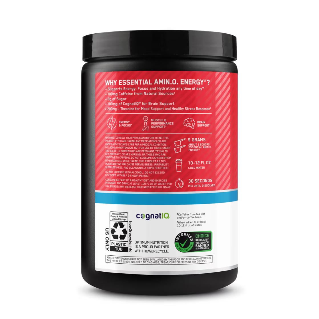 Amino Energy Hydration + Focus Powder, Strawberry Burst, 9.5 Oz