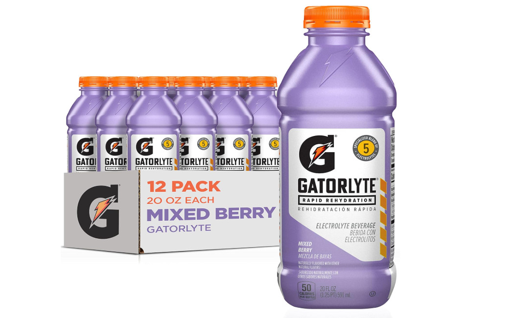 Gatorlyte Rapid Rehydration Electrolyte Drink, 3 Flavor 20 Fl Oz (Pack of 12)