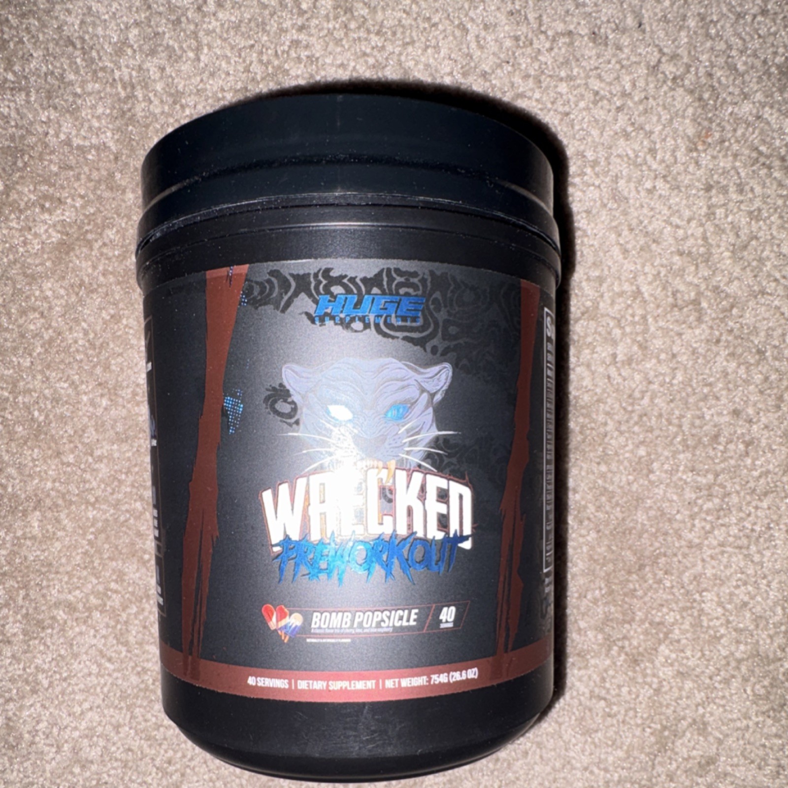 Huge Supplements Pre-Workout Powder Bomb Popsicle Flavor 40 Servings