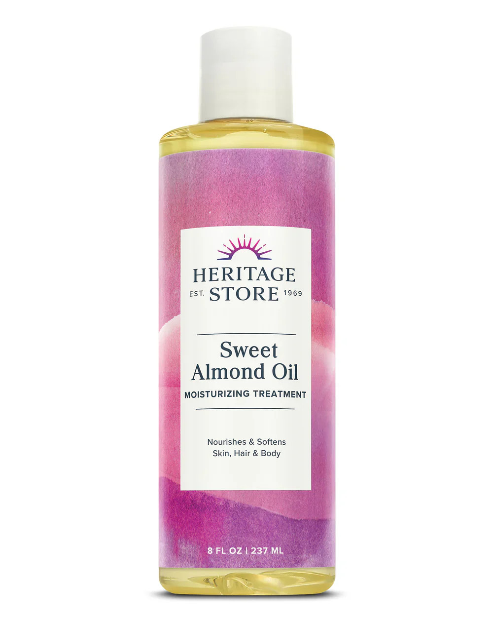 Heritage Products Sweet Almond Oil for Silky-Soft Skin and Hair – 8 Fl Oz