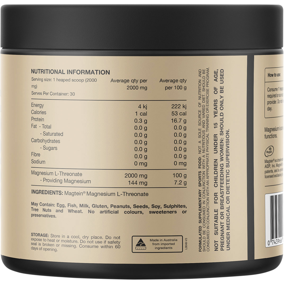Switch Nutrition Mag3 100% Pure Magnesium L-Threonate 60g