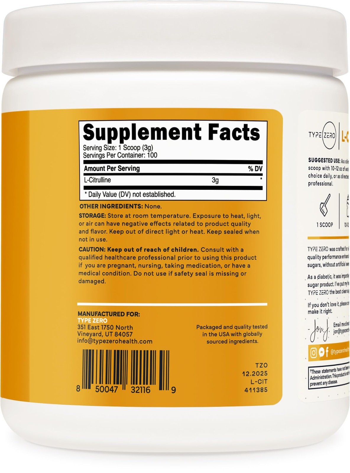L-Citrulline Powder 3000mg – Pre Workout Supplement for Energy & Pump, 100 Servi