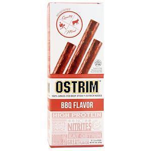 Protos Foods Ostrim – 100% Grass-Fed Beef & Ostrich Stick BBQ Flavor 10 pack