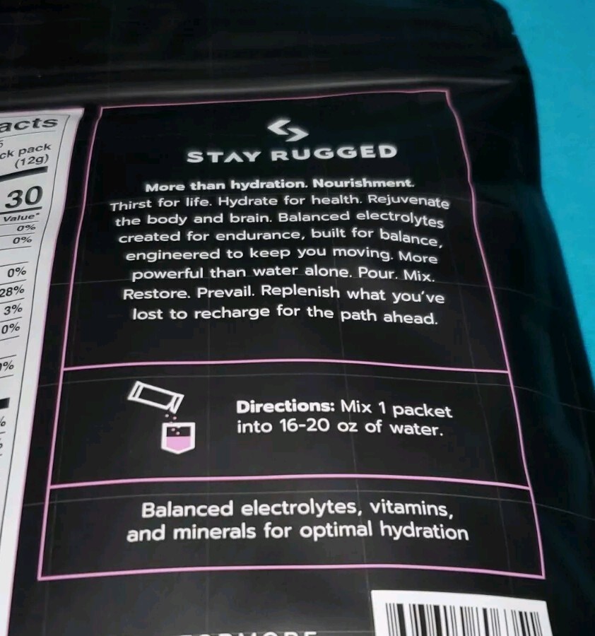 Rugged Hydration Mixed-Berry Electrolytes 15 packets NEW SEALED *FREE SHIPPING*