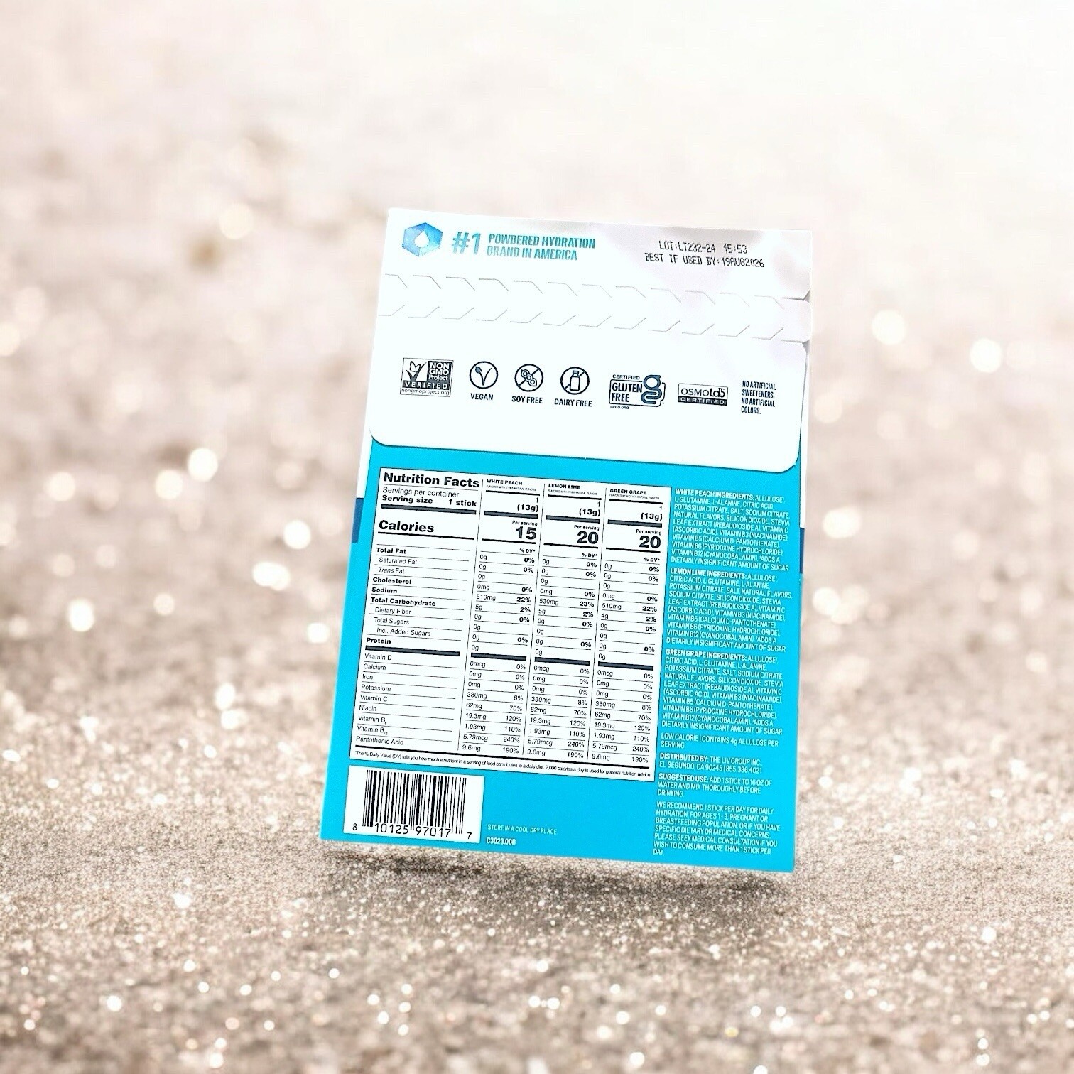 LIQUID IV Hydration Multiplier Sugar-Free 3 count sample pack 0.45 OZ EACH NIP
