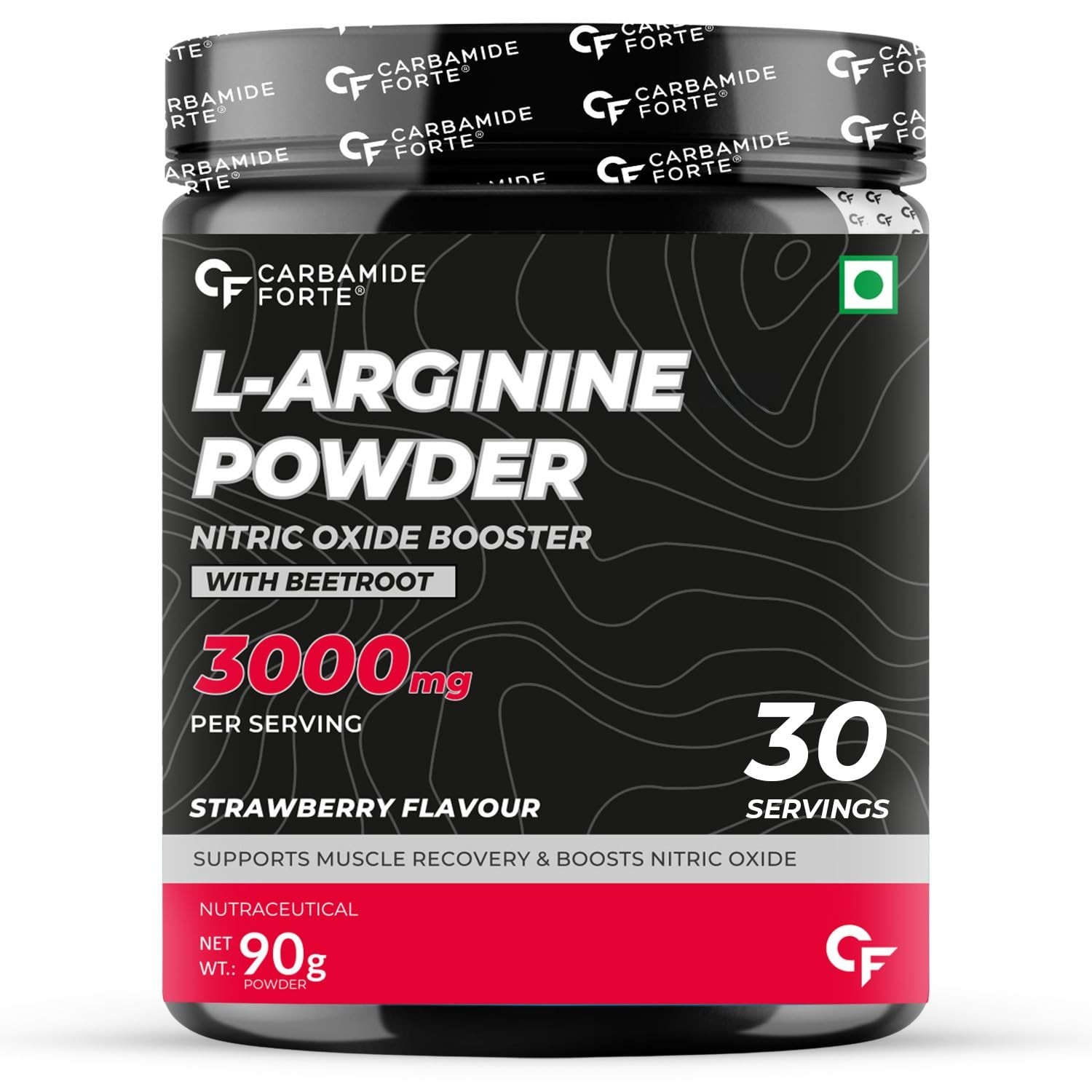 L Arginine Supplement 3000mg | Pre-workout For Unisex – Strawberry Flavour – 90g