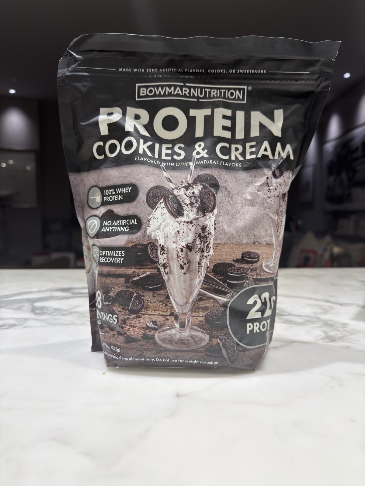 Bowmar Nutrition Whey Protein Powder Cookies & Cream 28 Servings 22g