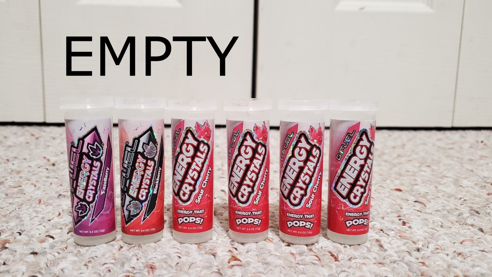GFuel Energy Crystal Display With 12 Tubes (3 different flavors) DISCONTINUED