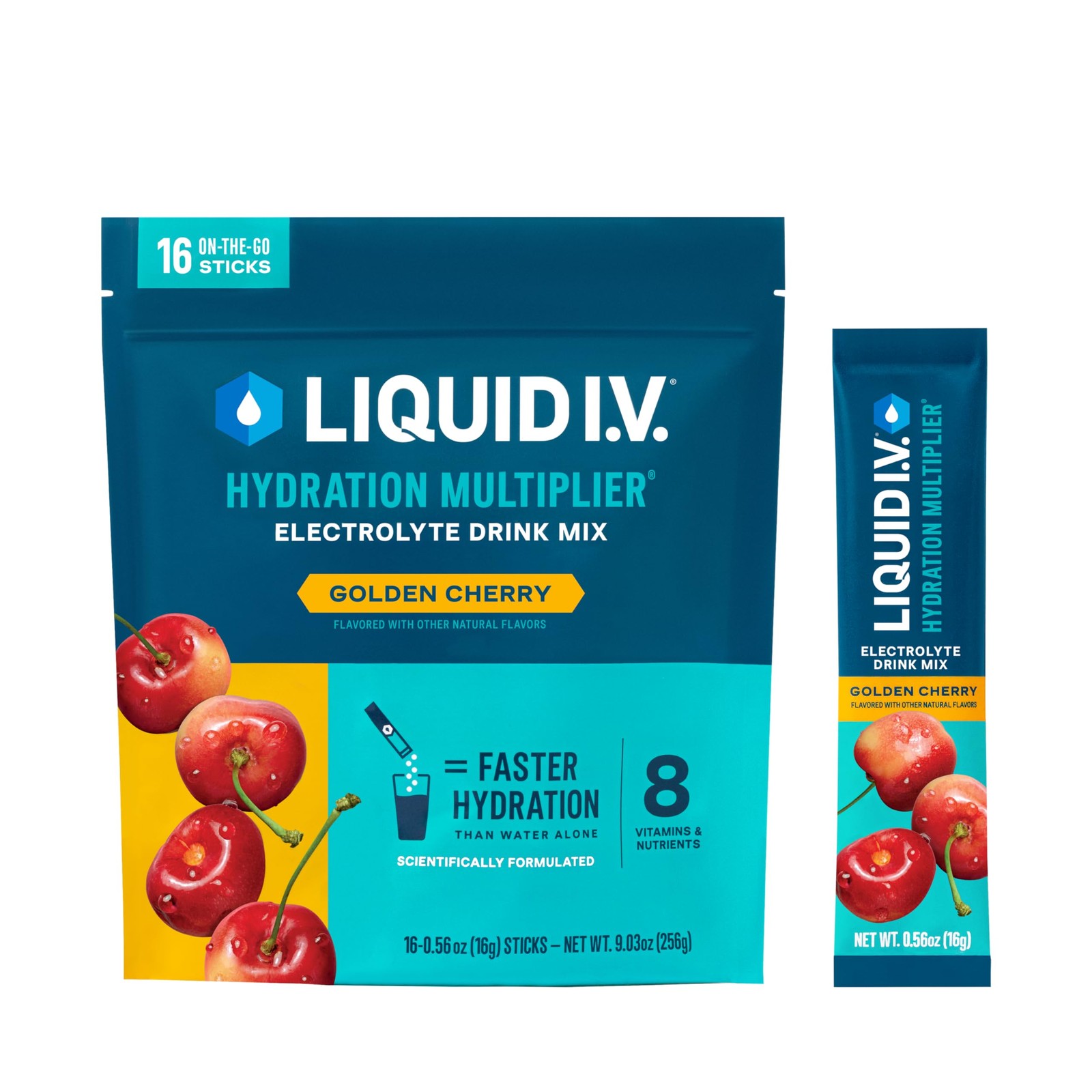 Liquid I.V.® Hydration Multiplier – Golden Cherry | 9.03 Ounce (Pack of 1)