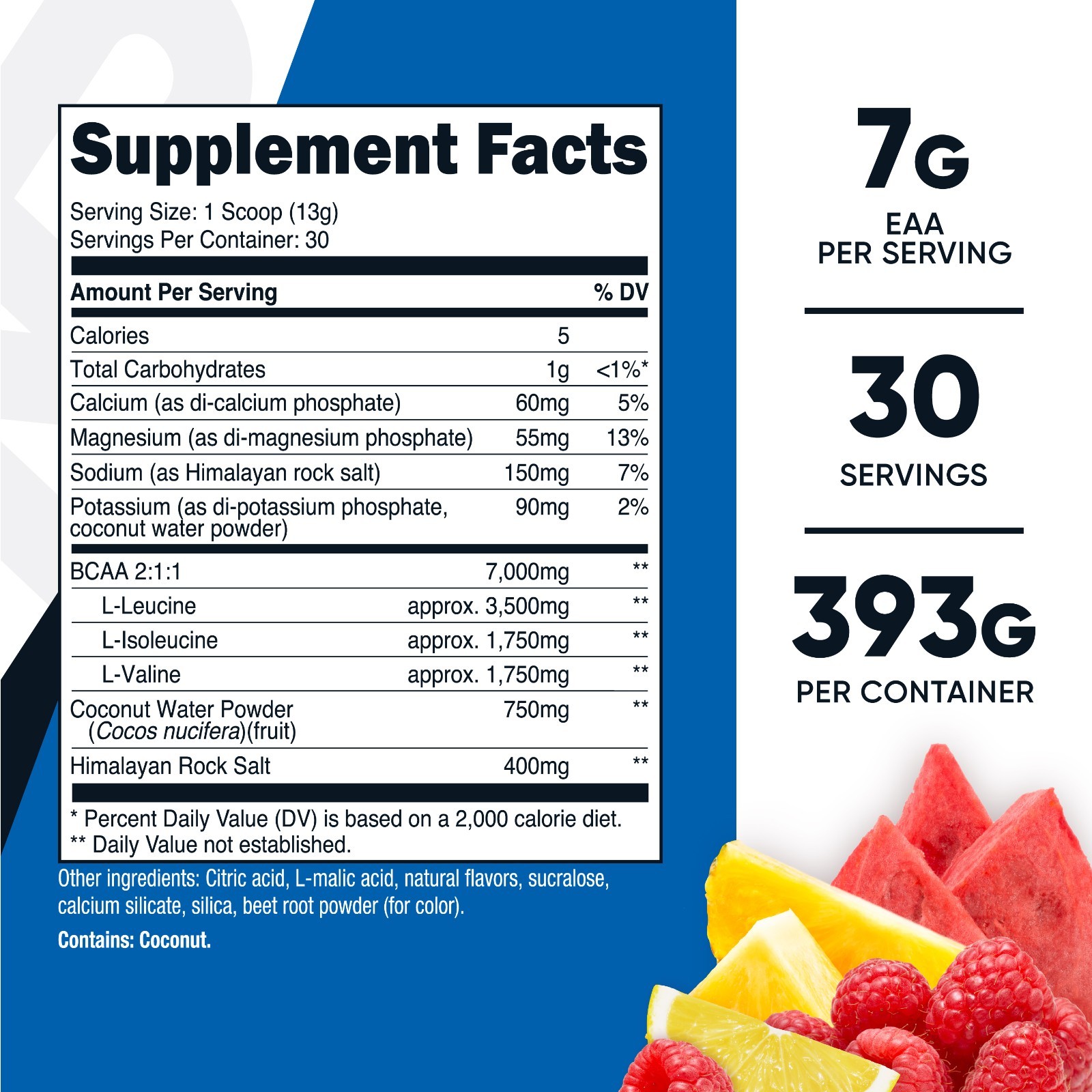Nutricost BCAA+ Hydration Powder (Fruit Punch) 30 Servings
