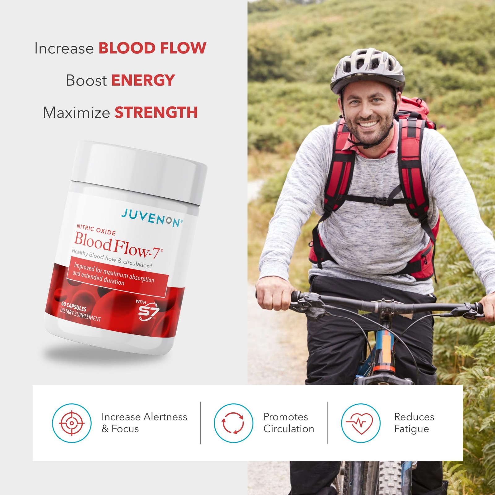 Juvenon Bloodflow-7 Nitric Oxide Supplement Nitrosigine