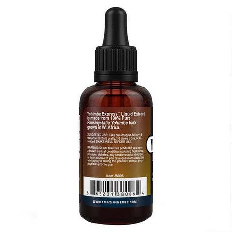 Amazing Herbs – Yohimbe Express Black Seed Liquid Extract, 1 Oz