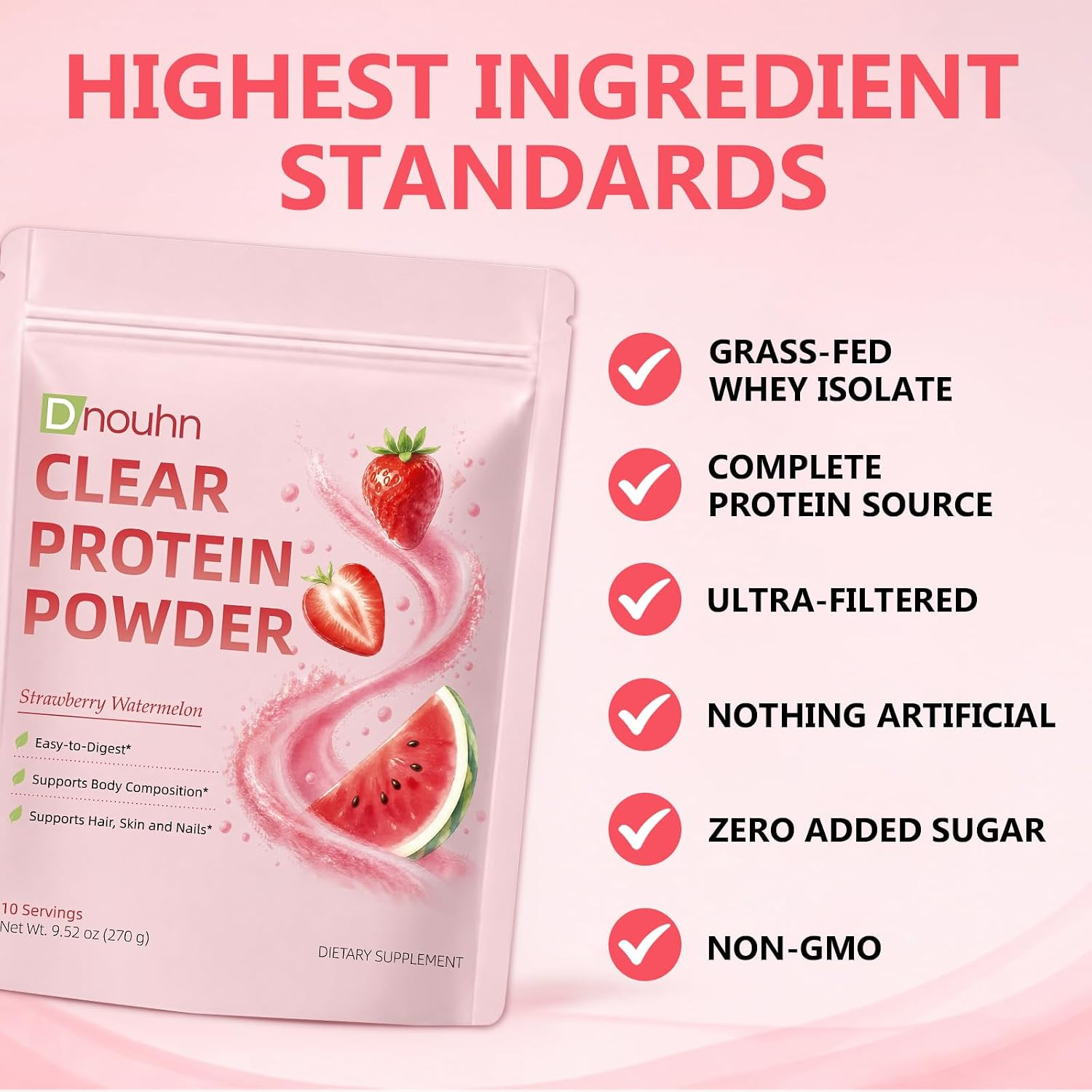 Clear Protein, Whey Protein Isolate with Collagen Peptides and Digestive Enzymes