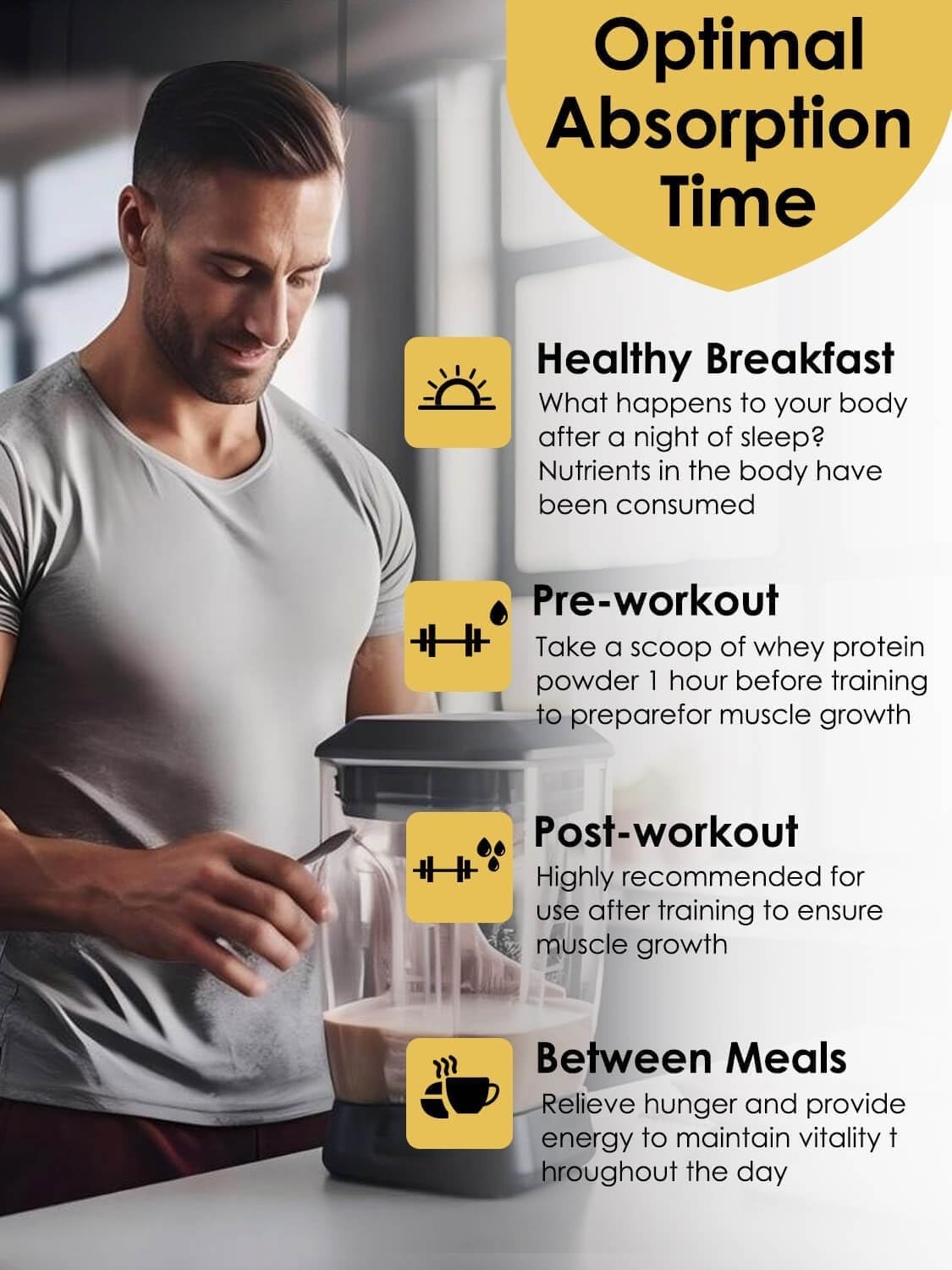 Unflavored Protein Powder Whey Pea Blend 16 Servings 24g Protein MCTs Hot Coffee