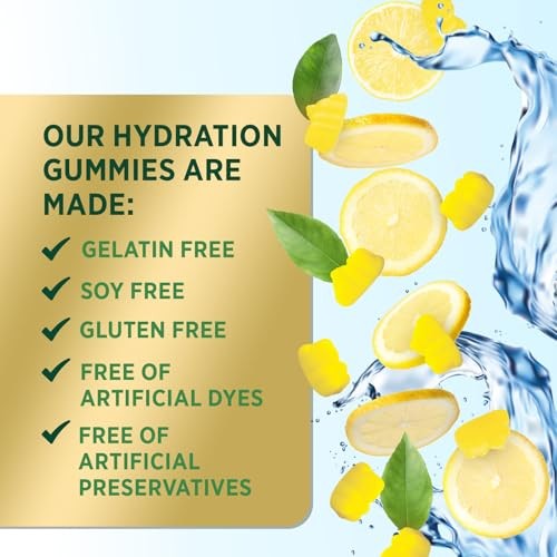 Hydration Electrolyte Gummies – Daily Liquid Replenisher 60 Count (Pack of 1)