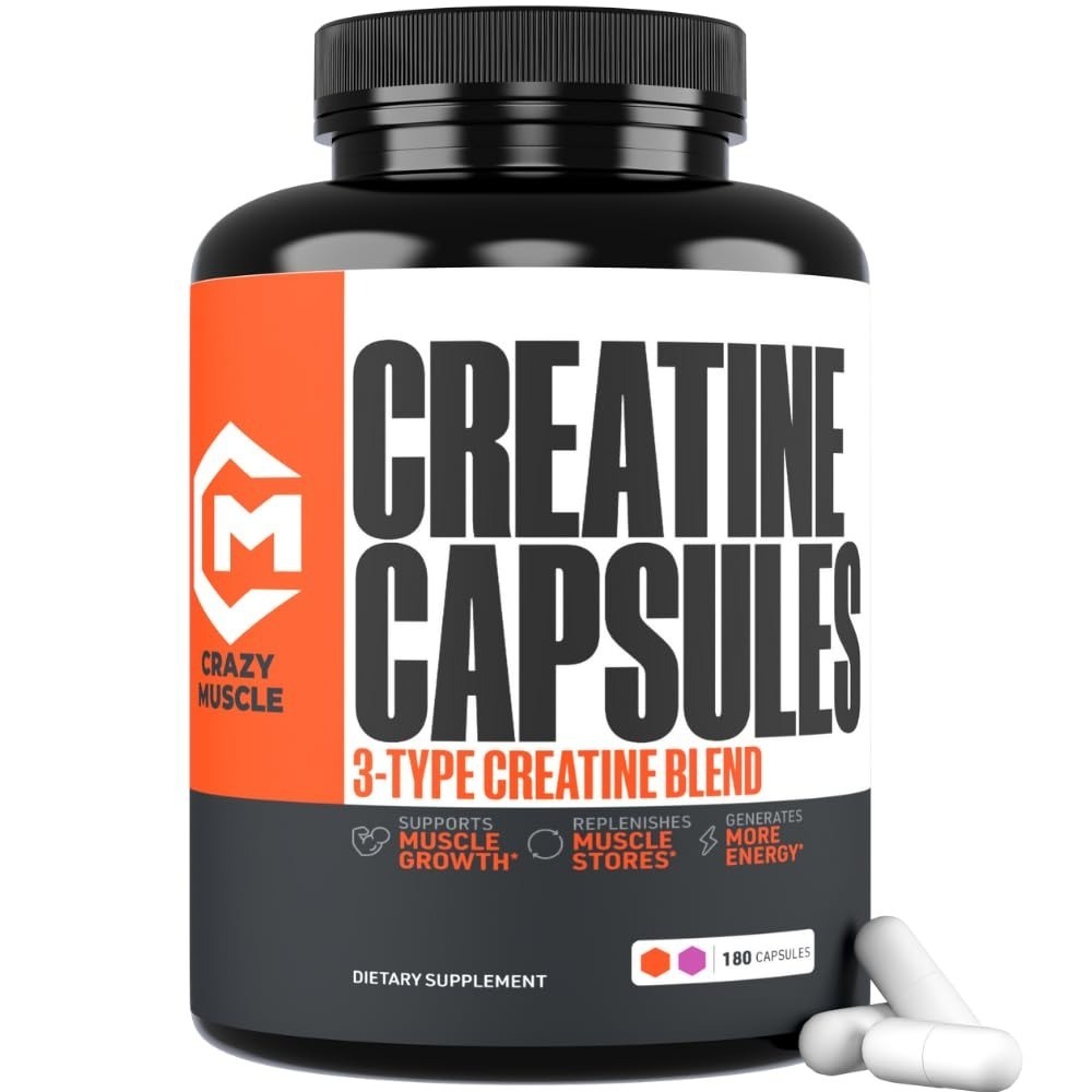 Crazy Muscle Creatine Monohydrate Pills 5g – Muscle Support & Performance