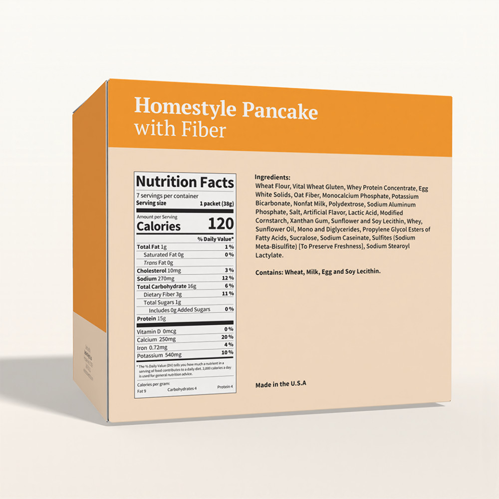 BestMed – High Protein Homestyle Pancakes with Fiber, Great for Dieting 7/ct