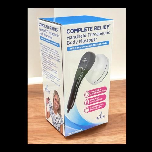 Blue Jay Handheld Corded Massager for Deep Muscle Relief – With 4 Massage Heads
