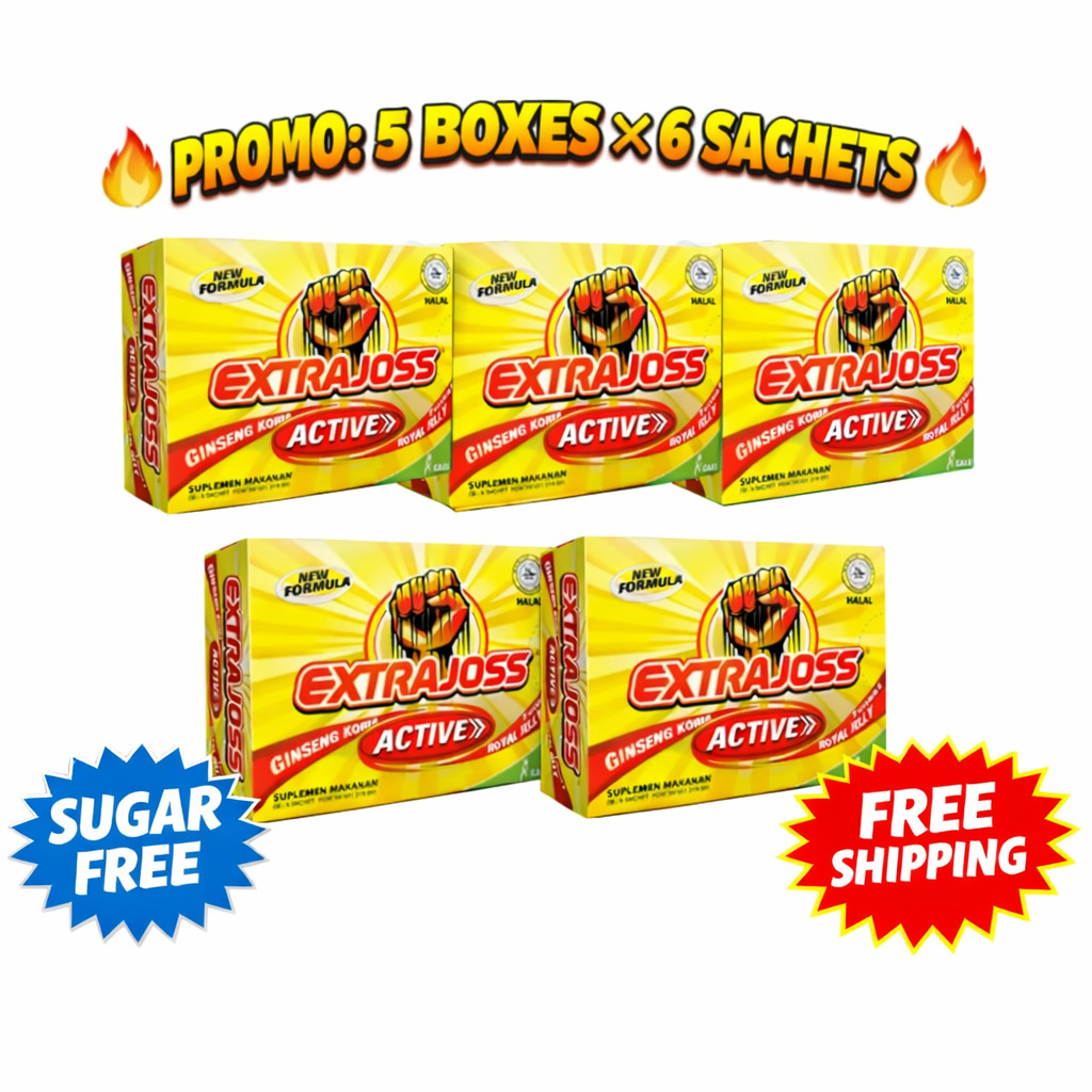 EXTRA JOSS  Active  Energy Flavor Drink  Stamina Royal Jelly Boost 5 box Ginseng