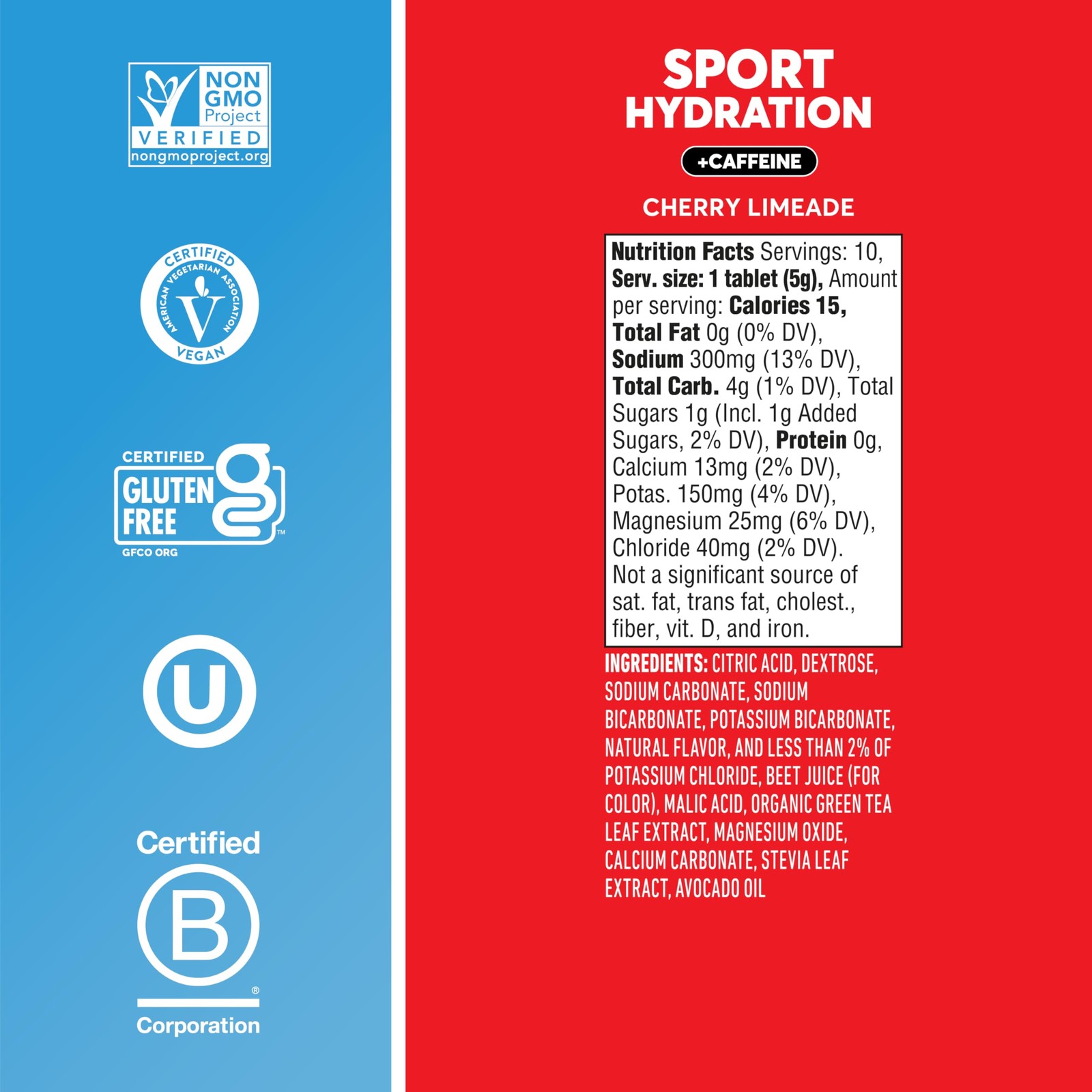 Nuun Sport Electrolyte Tablets with Caffeine Cherry Limeade 8 Pack