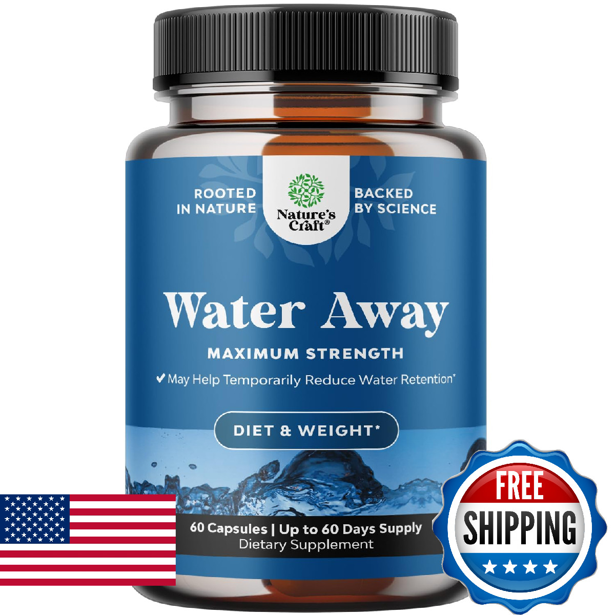 Natures Craft Water Away Herbal Diuretic Pills – Supplement