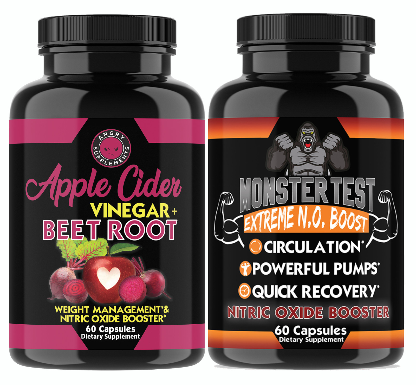 Detox Combo w/ Apple Cider Vinegar & Beet Root+ Monster Test Nitric Oxide 2-PK